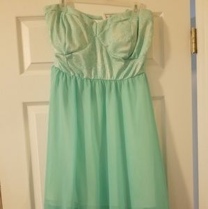 DEB hi-low strapless dress